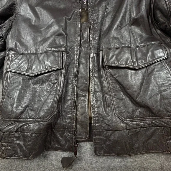 VTG. Nimbus Gant Leather Jacket Men 42 Brown Bomber Flight Heritage Retro RARE